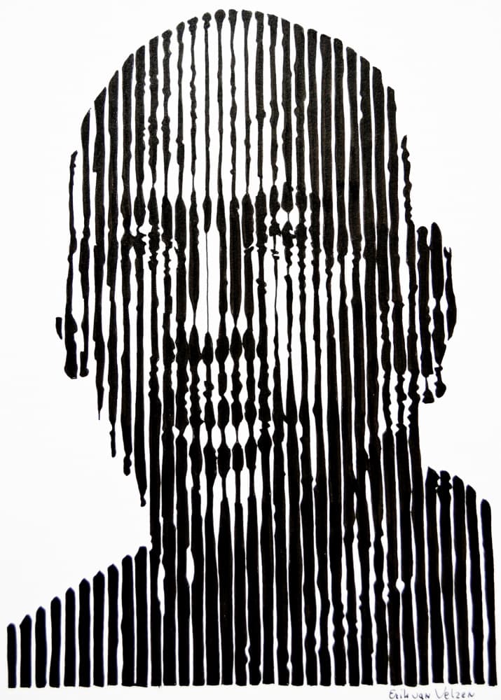 Abstract Line Face by Erik Van Velzen — canvas wall art