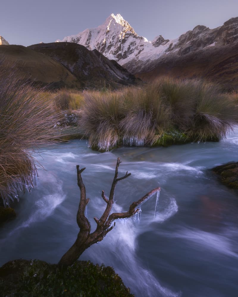 Majestic Winter Mountain River by Baldea Victor-Emilian — canvas wall art