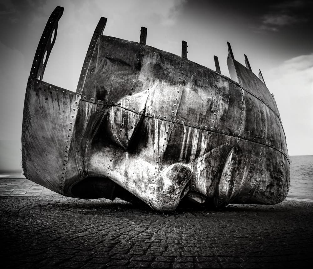Metal Shipwreck Sculpture by Lee Kershaw — canvas wall art