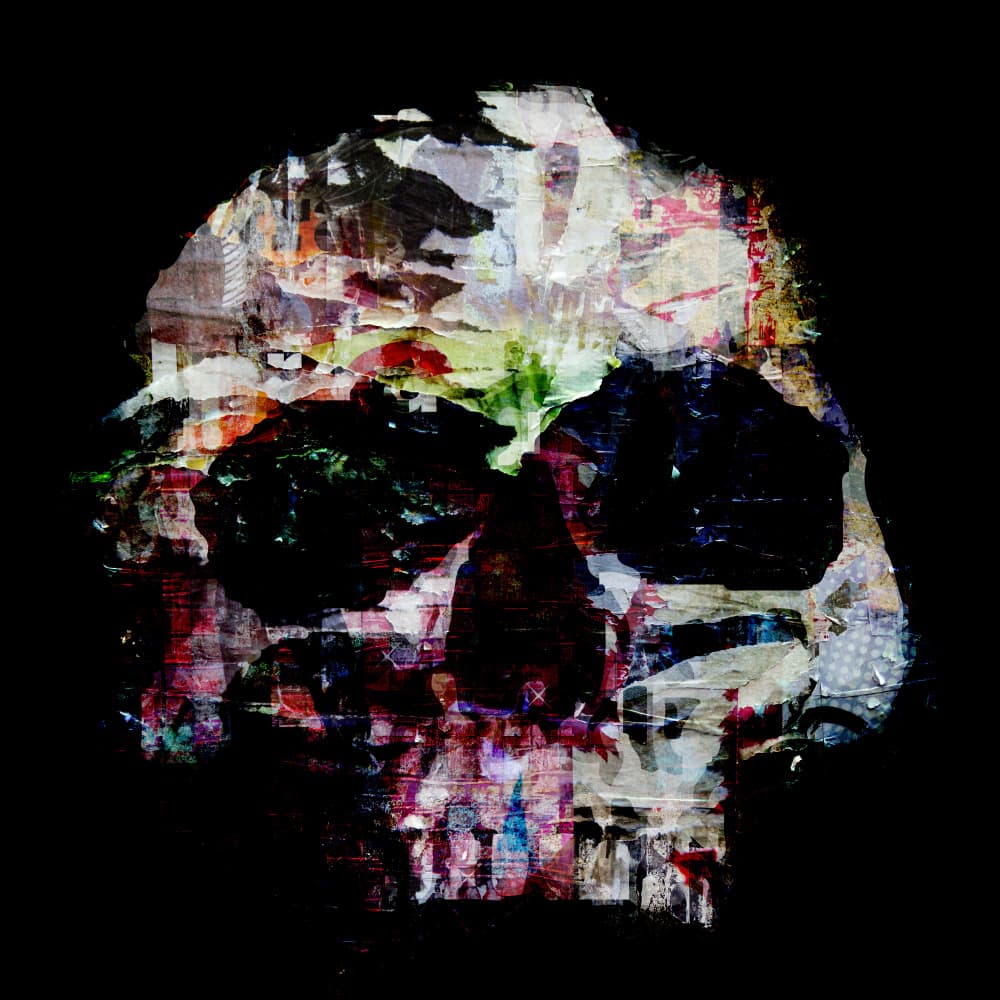Colorful Collage Skull by PASLIER Morgan — canvas wall art
