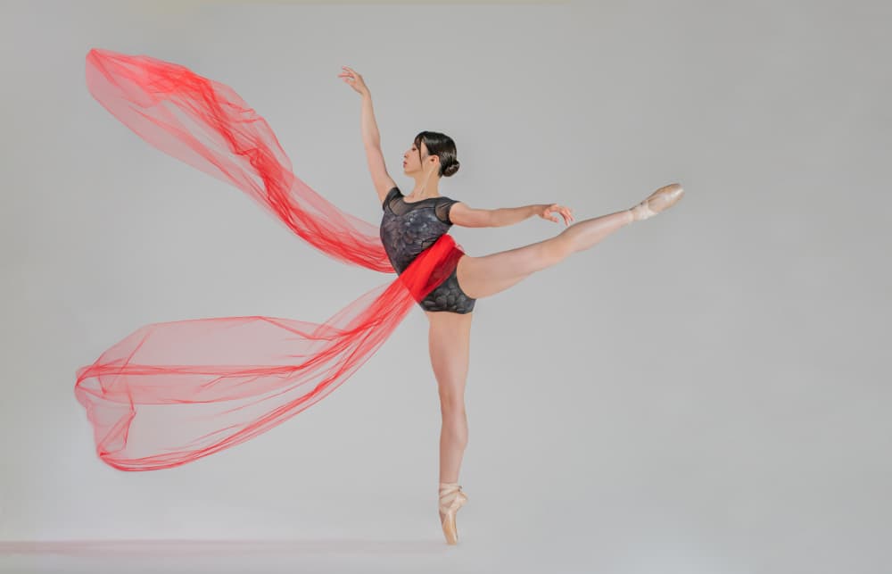 Elegant Ballerina Red Flow by Taketoshi Onodera — canvas wall art
