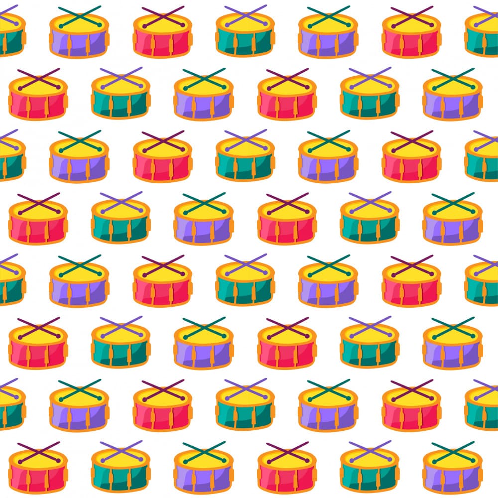 Colorful Drum Pattern by Marika Barsrsind — canvas wall art
