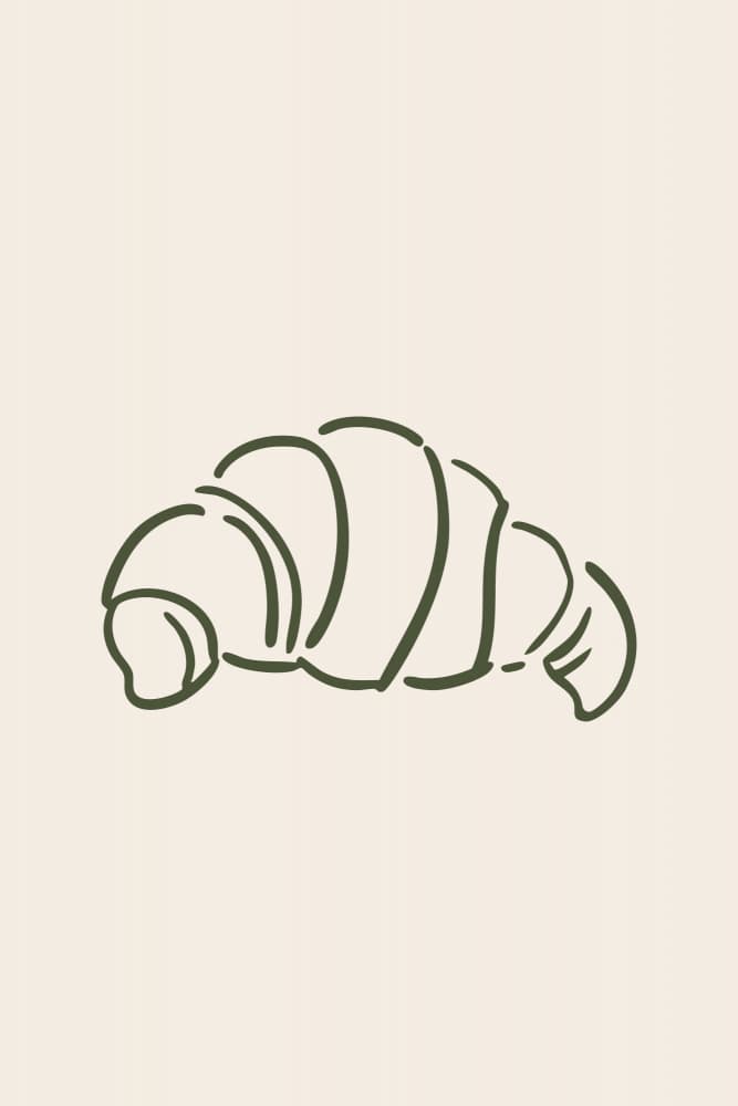 Elegant Croissant Illustration by Karen Menzenbach — canvas wall art