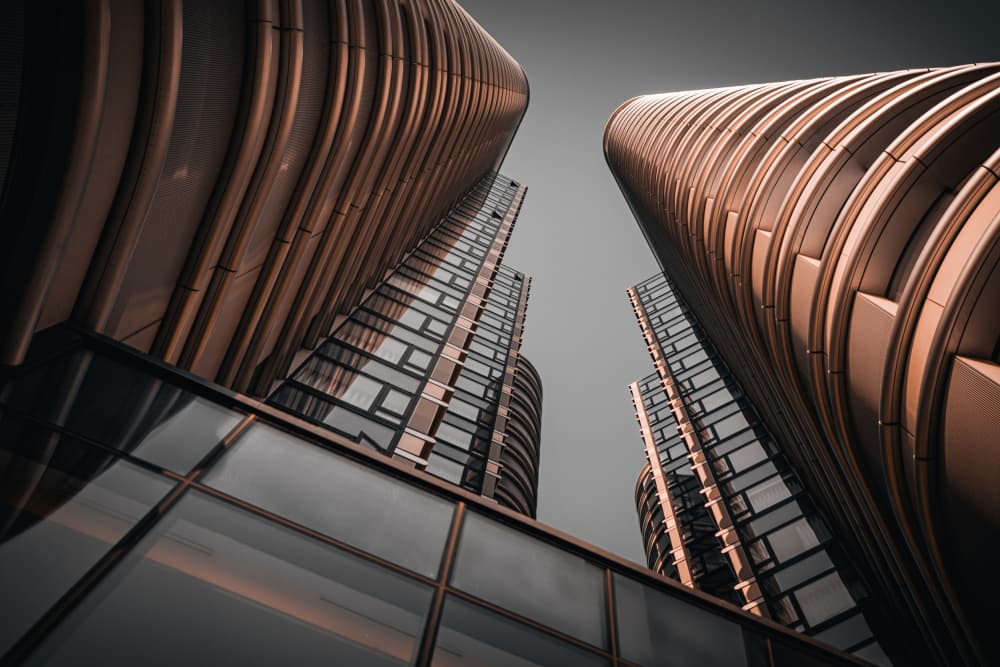 Towering Modern Architecture by Michael Herpers — canvas wall art