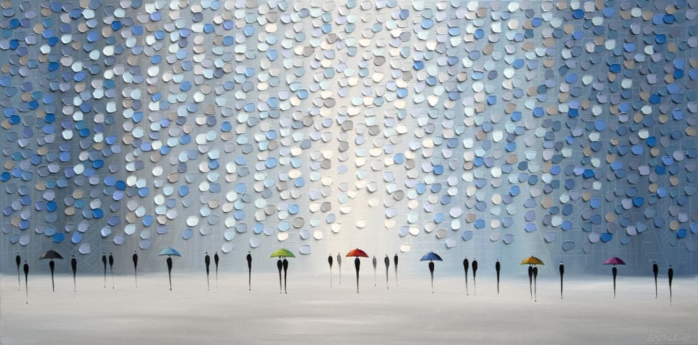 Rainy Day Umbrellas by Ekaterina Ermilkina — canvas wall art