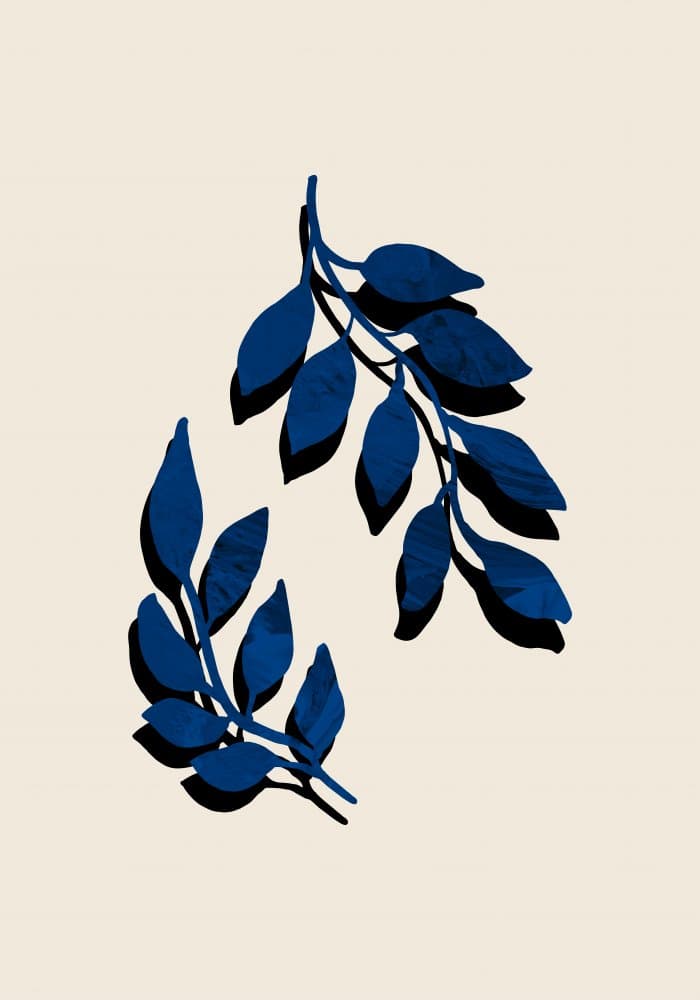 Organic Blue Leaves by Pictufy Studio — canvas wall art