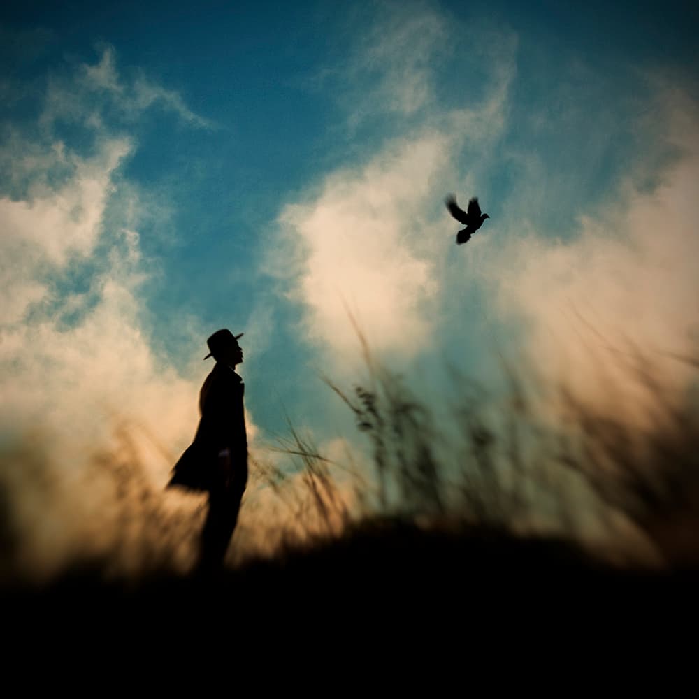 Man and Soaring Bird by Ajie Alrasyid — canvas wall art