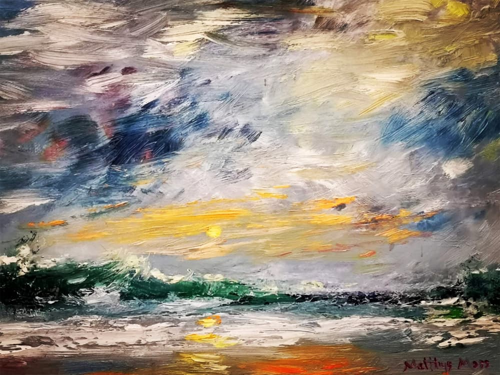 Dramatic Ocean Sunset by Matthys Moss — canvas wall art