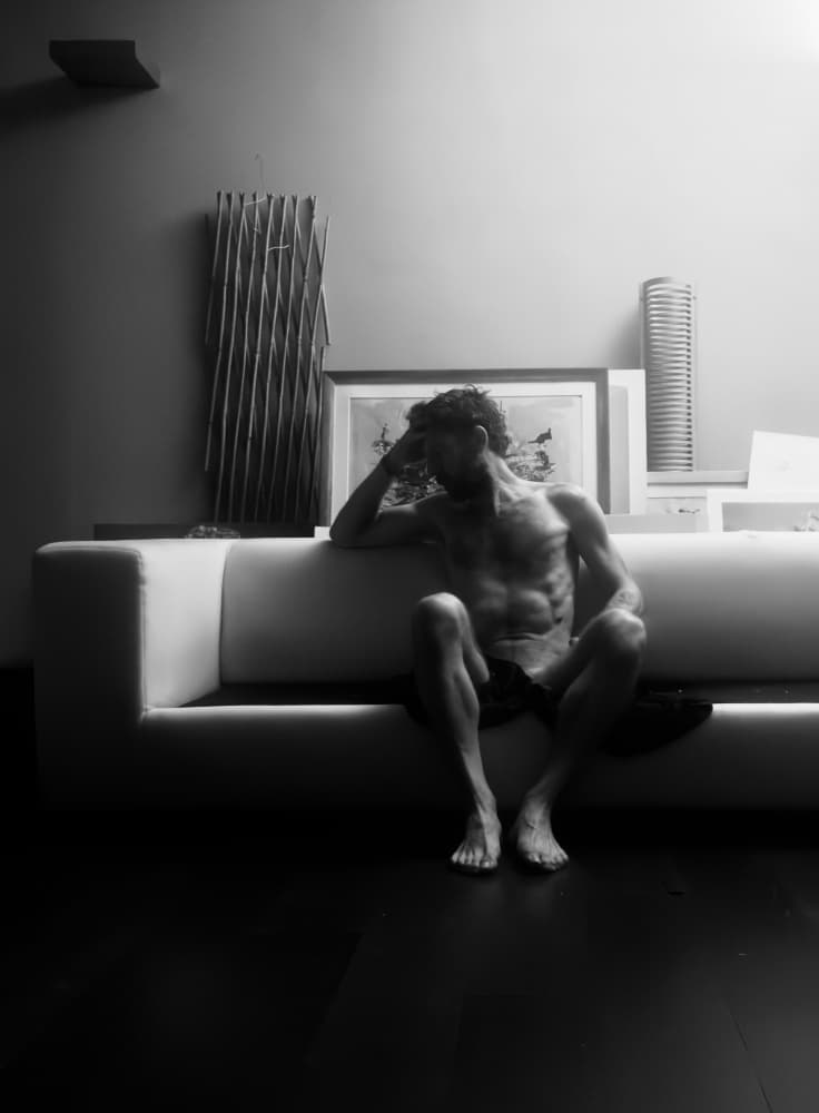Contemplative Man by Davide Barzaghi — canvas wall art