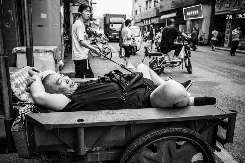 Urban Nap on Cart by Craig Meakin — canvas wall art