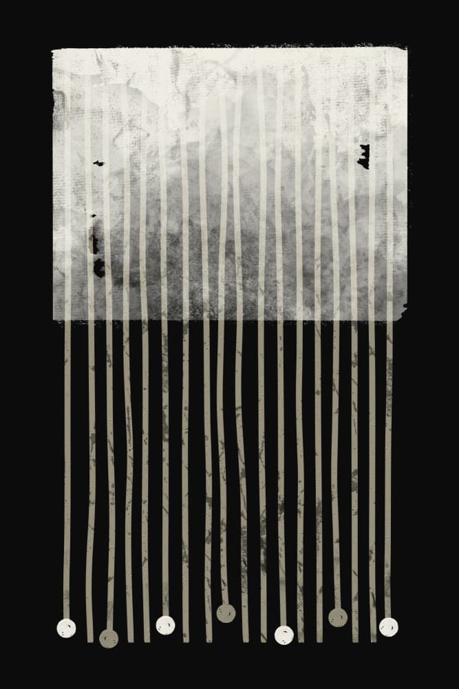 Abstract Falling Lines by Ema Paraschiv — canvas wall art