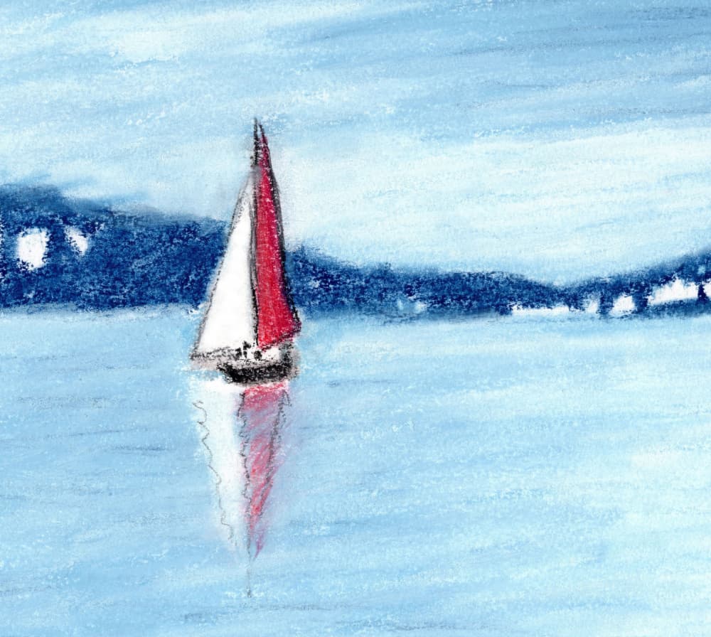 Red Sailboat Serenity