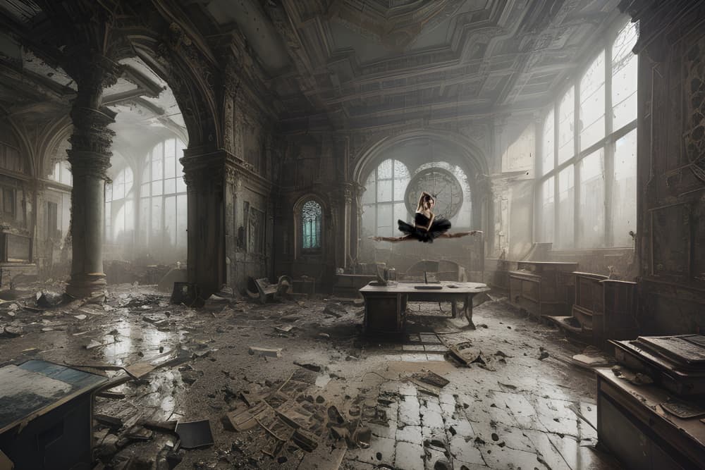 Serene Float in Ruins by Ciupureanu Dan — canvas wall art