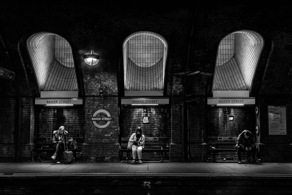 Baker Street Underground Wait by Steven Zhou — canvas wall art