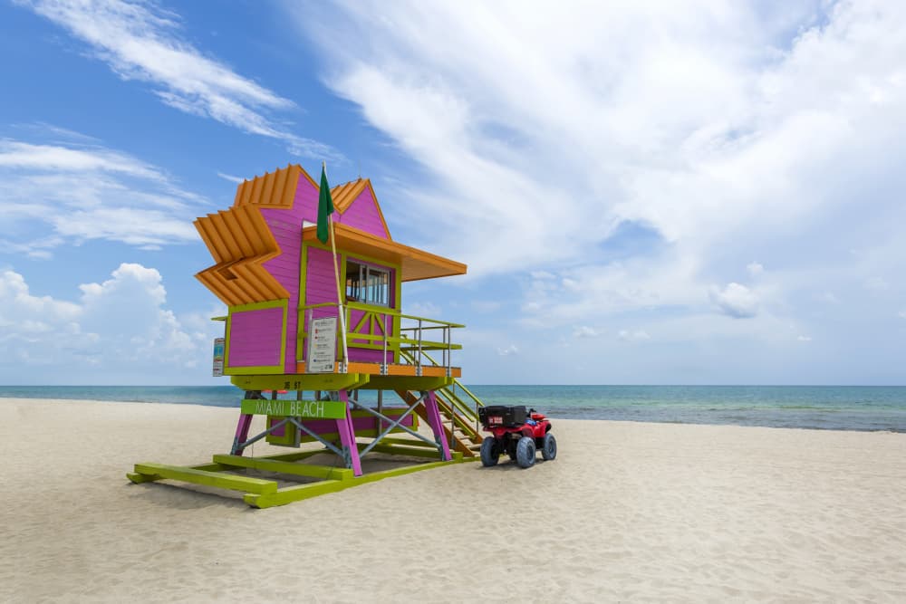 Vibrant Miami Beach Tower by Melanie Viola — canvas wall art