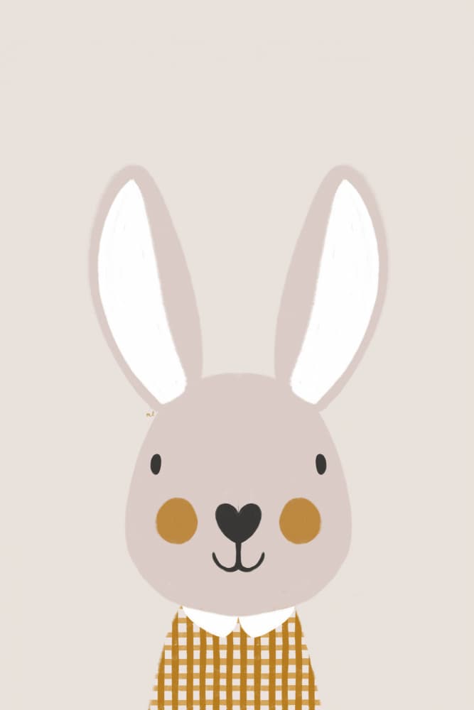 Cute Plaid Bunny by Menina Lisboa — canvas wall art