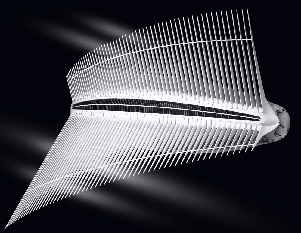 Abstract White Curved Structure by Helena GARCIA HUERTAS — canvas wall art