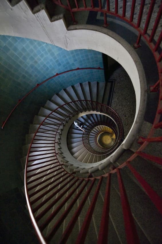 Geometric Spiral Stairs by Jure Kravanja — canvas wall art