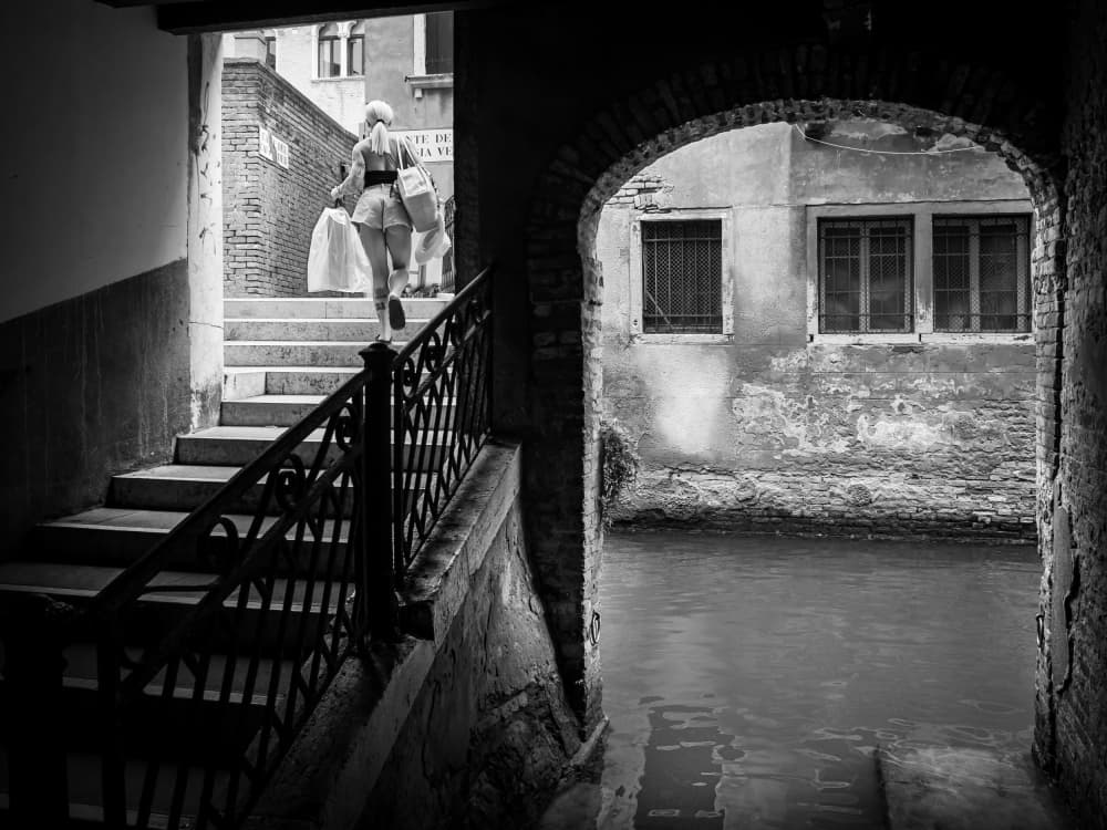 Venice Steps And Canal by Adam Dauria ☂ — canvas wall art