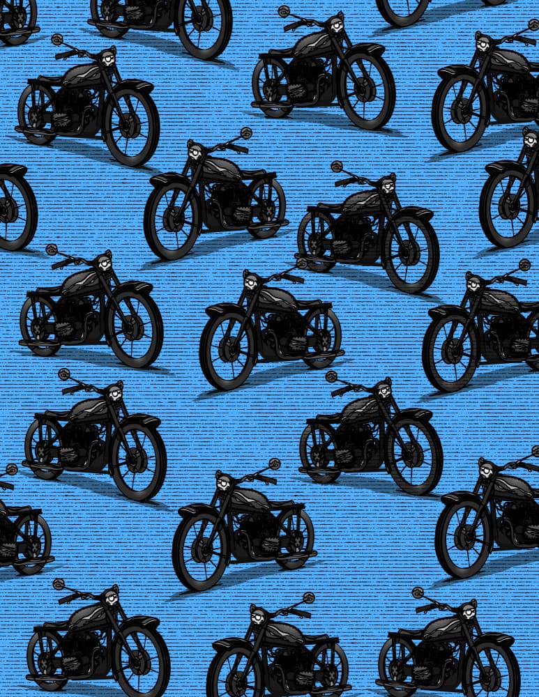 Classic Motorcycle Pattern by Nicholas — canvas wall art