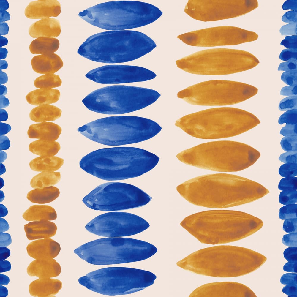 Organic Blue Gold Shapes by Irene Demetri — canvas wall art