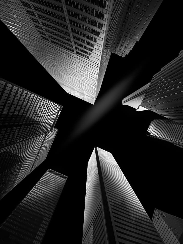 Towering City Skyscrapers by Siyu_Wei APA — canvas wall art