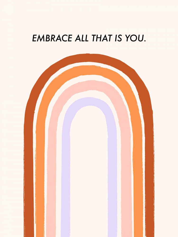 Boho Rainbow Motivational Quote by Aislinn Simmonds — canvas wall art