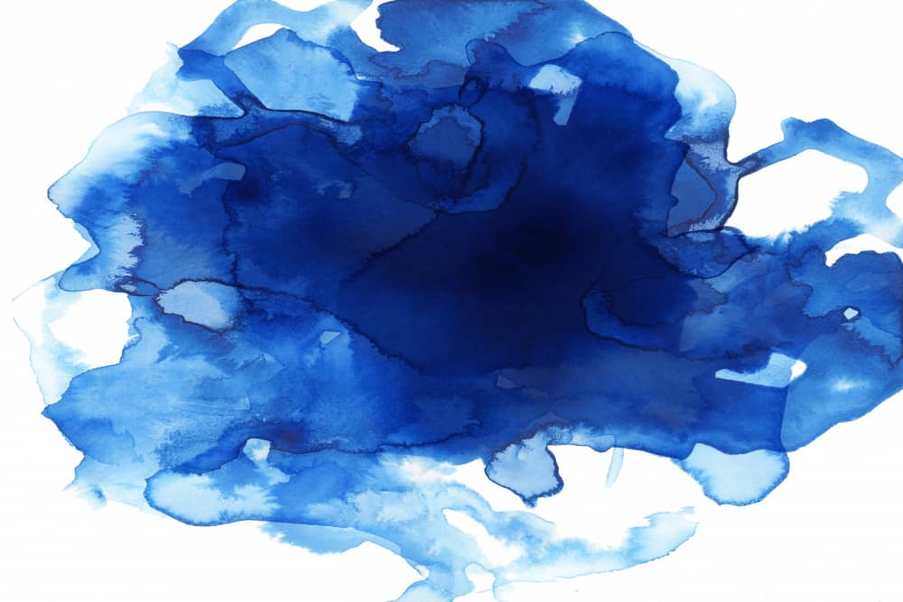 Deep Blue Watercolor Splash by cartissi — canvas wall art