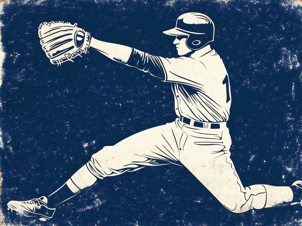 Vintage Baseball Pitcher by Pictufy Studio IV — canvas wall art