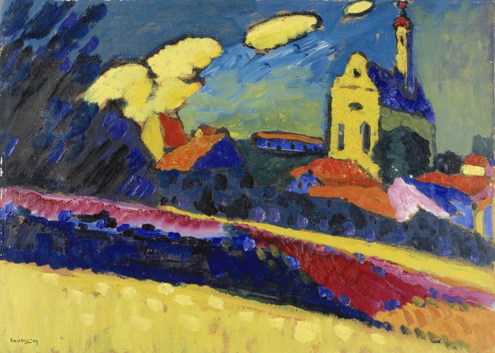 Study of Murnau  Landscape With Church (1909) by Wassily Kandinsky — canvas wall art