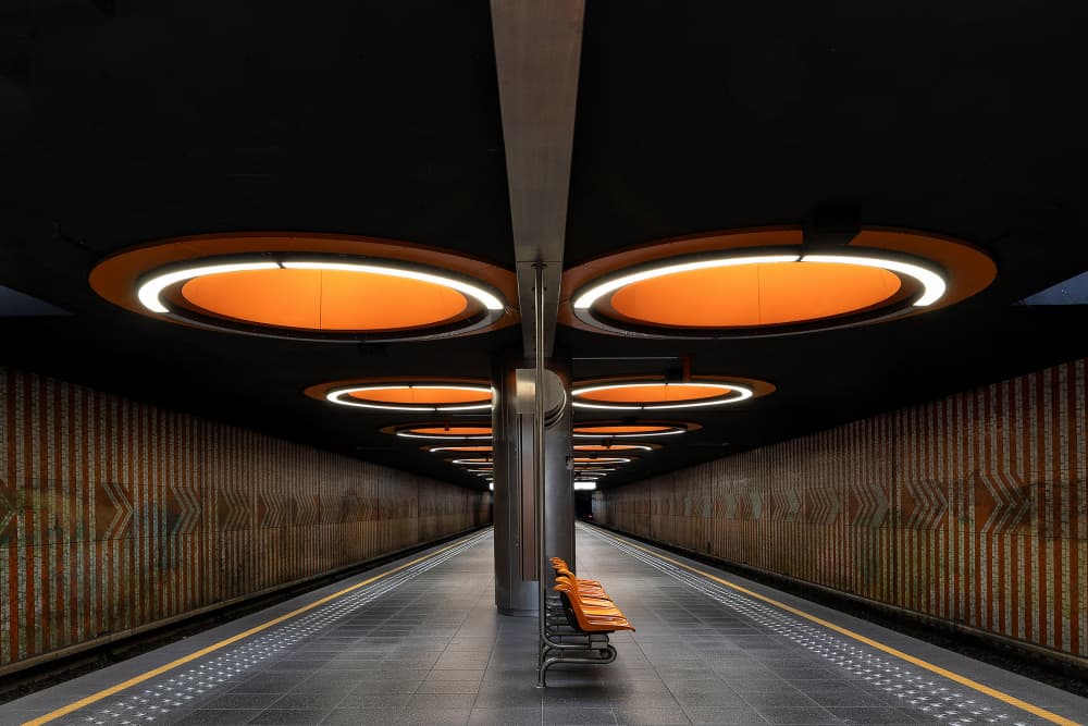 Orange Metro Station by Wilma Wijers Smeets — canvas wall art