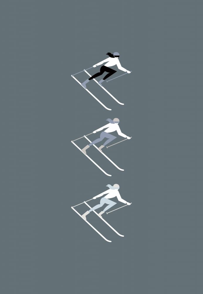 Dynamic Ski Descents by Elizabeth C — canvas wall art