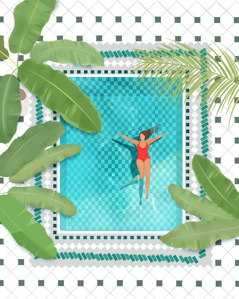 Riad Pool by Petra Lizde — canvas wall art