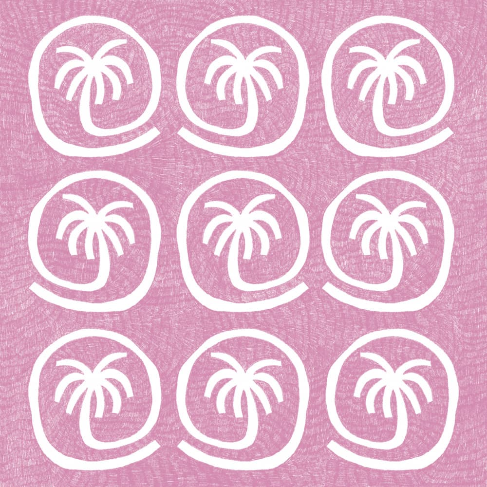Pink Palm Pattern by Shatha Al Dafai — canvas wall art