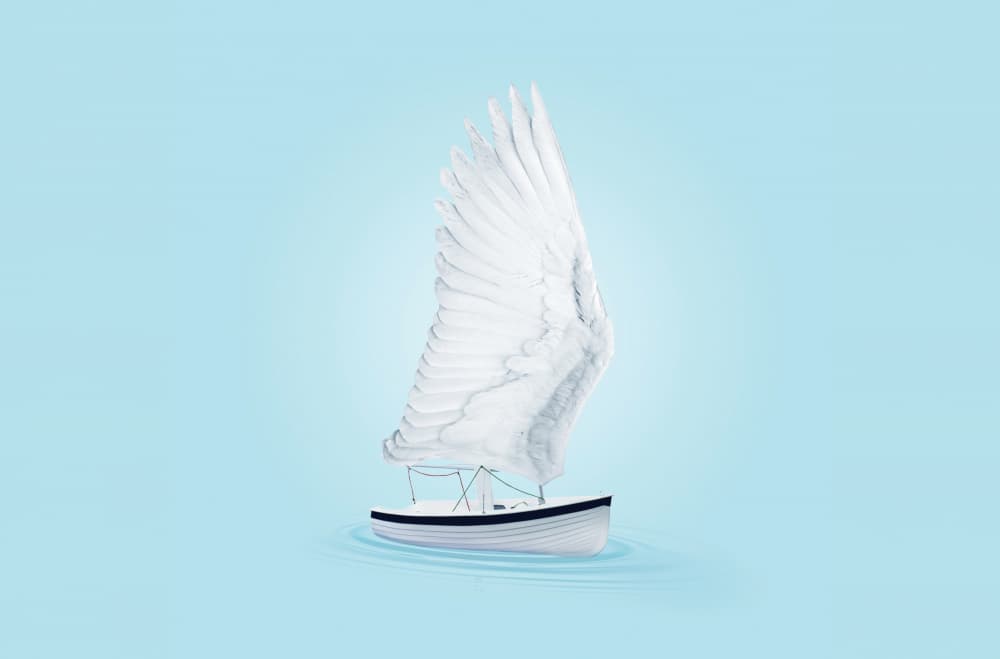 Winged Boat by Artem Pozdniakov — canvas wall art
