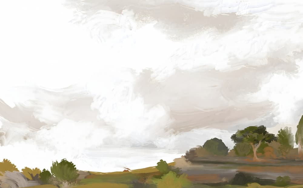 Calm Impressionist Landscape by Josie George — canvas wall art