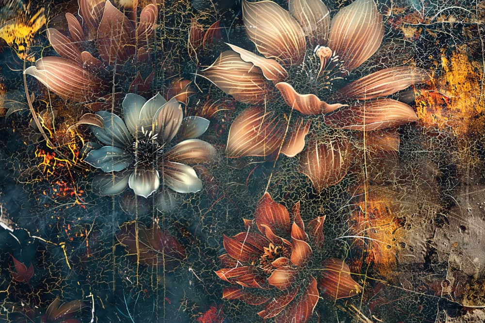 Opulent Dark Floral by Rafal Kulik — canvas wall art