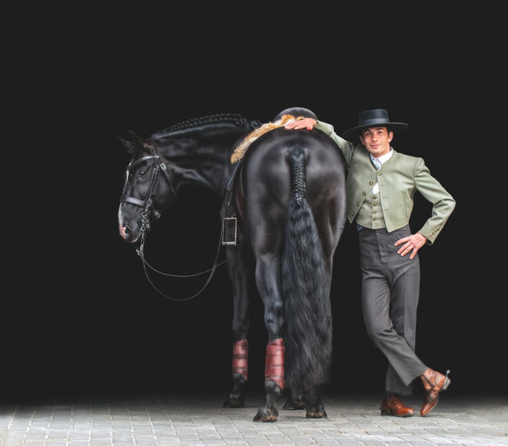 Andalusian Horse And Rider by Celine Weerink — canvas wall art