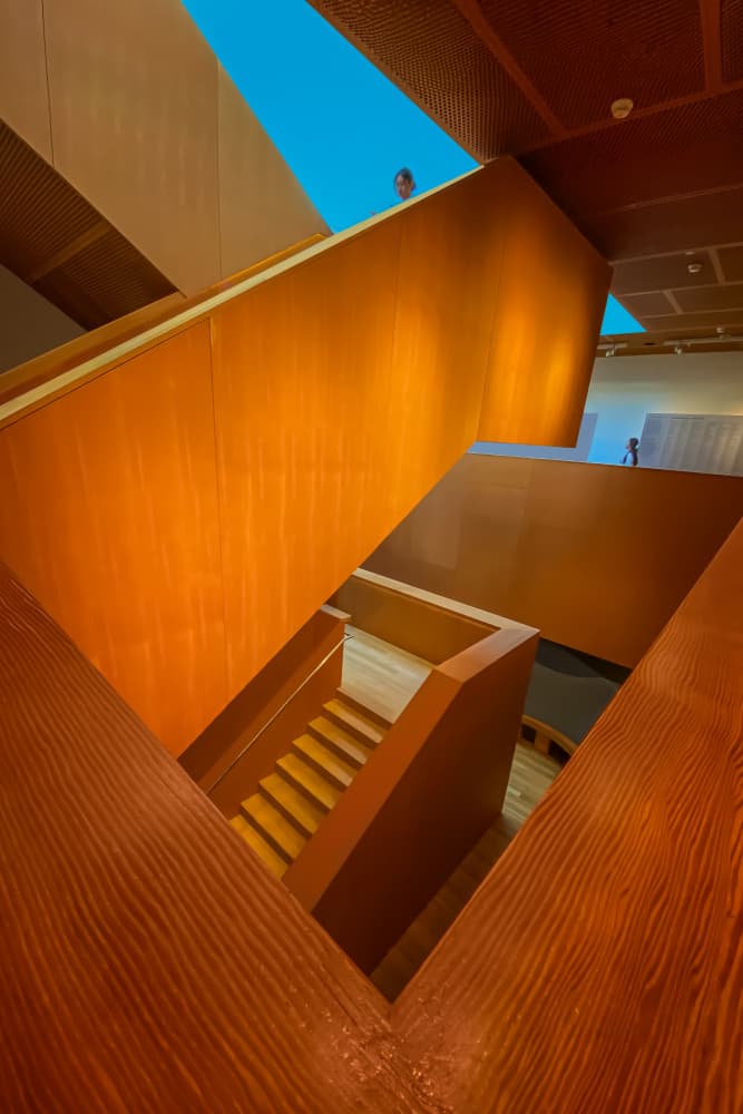 Geometric Wooden Staircase by Siyu_Wei APA — canvas wall art