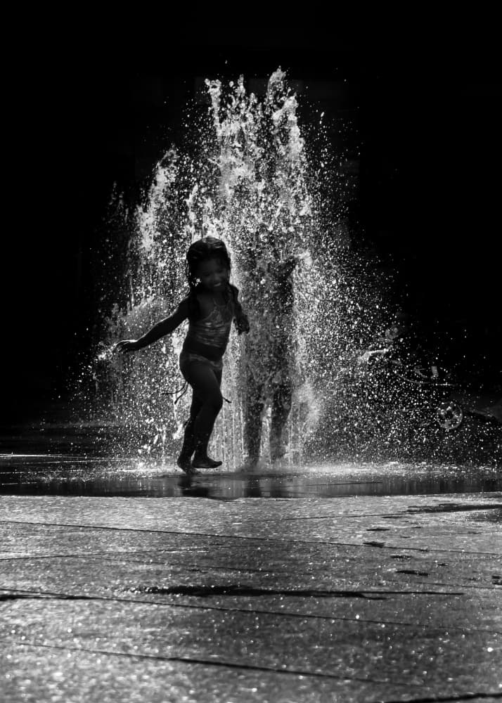 Joyful Fountain Play by The Learning Curve Photography — canvas wall art