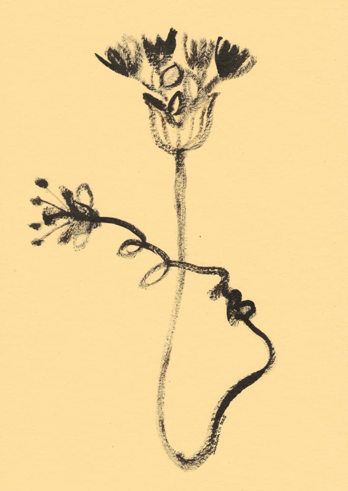Organic Bloom Sketch by Santhosh ch — canvas wall art