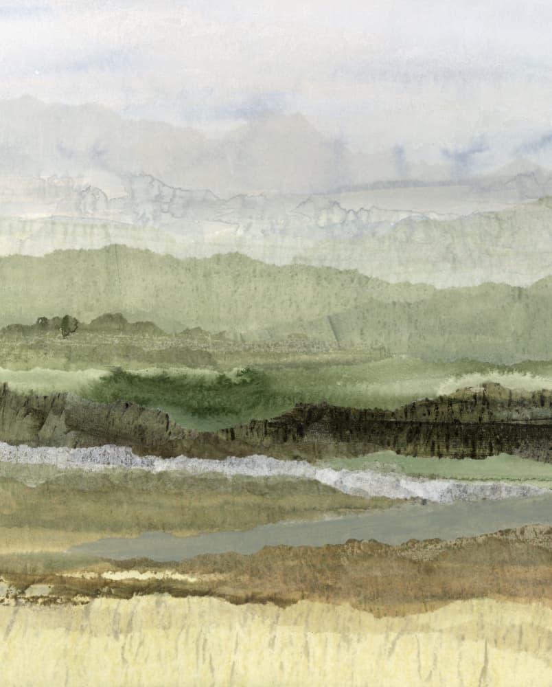 Layered Green Landscape by Lara Eckerman — canvas wall art