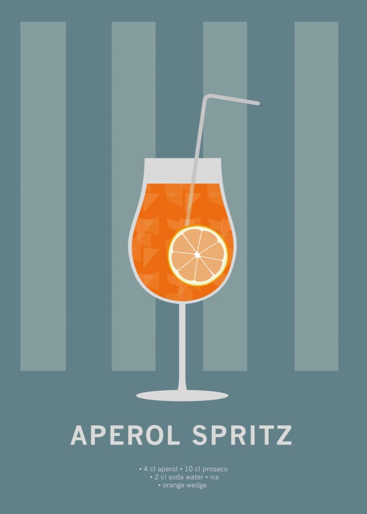 Refreshing Aperol Spritz by Paperago — canvas wall art