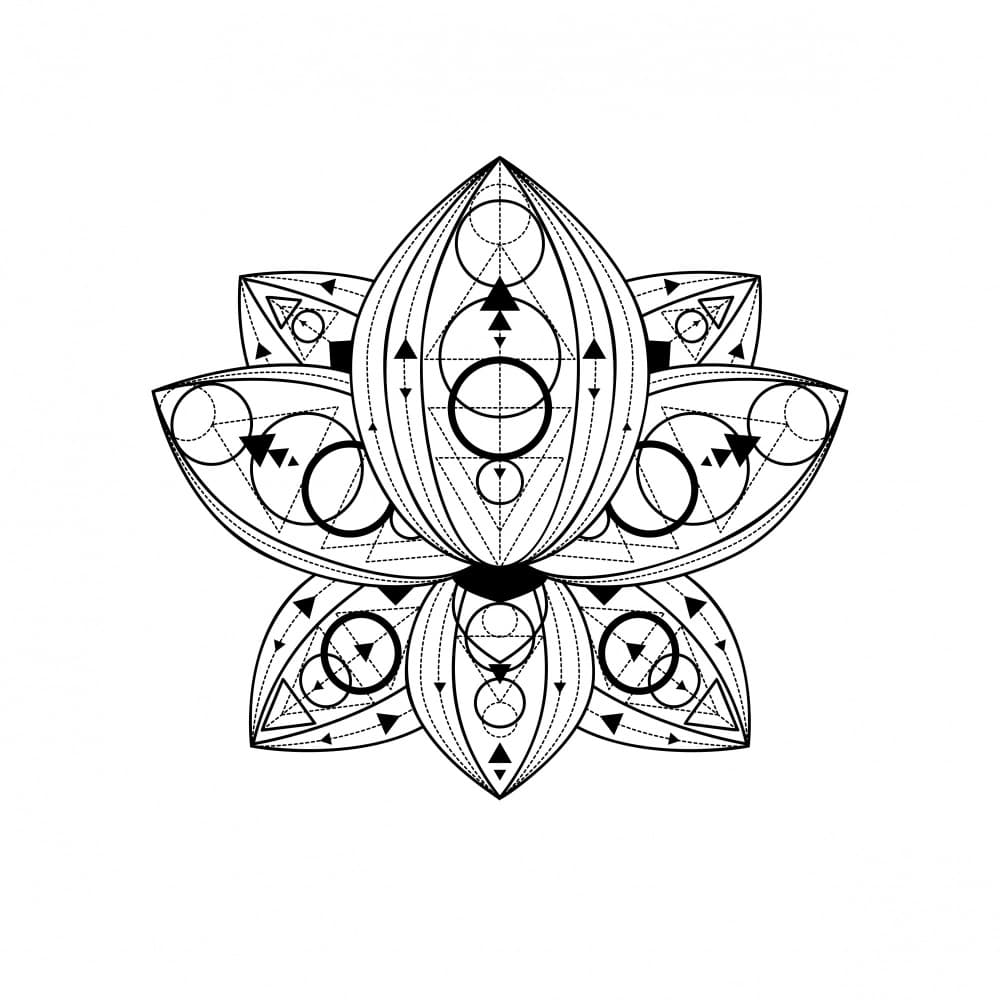 Sacred Geometry Lotus by Marika Barsrsind — canvas wall art