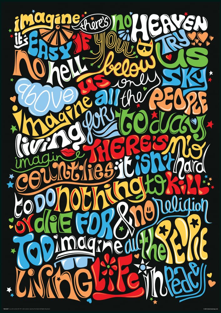 Imagine Peace Words by Nour Tohme — canvas wall art