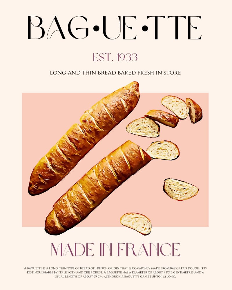 Fresh French Baguettes by Nazma Khokhar — canvas wall art