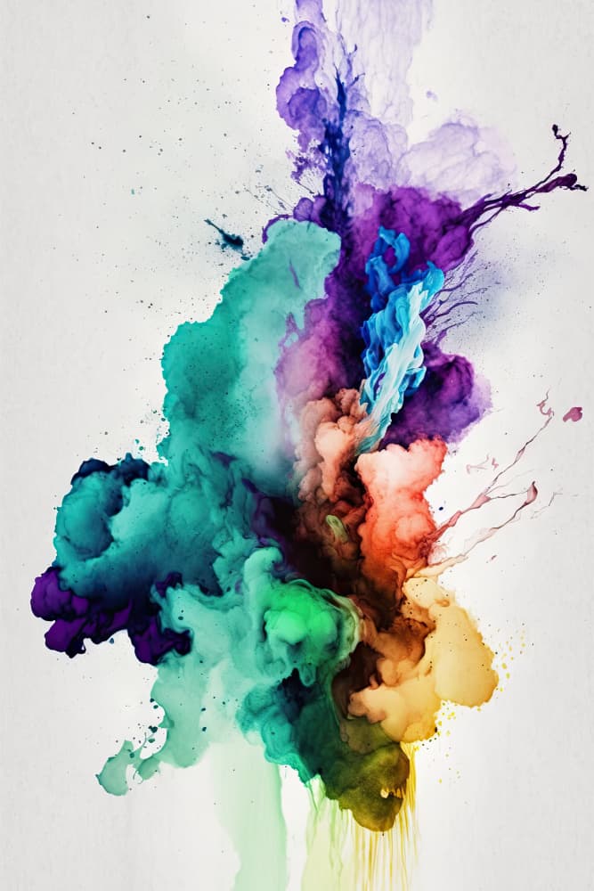 Colorful Powder Explosion by Mauro — canvas wall art