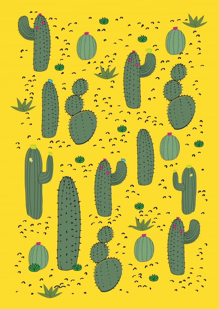 Playful Desert Cacti by Nicholas — canvas wall art