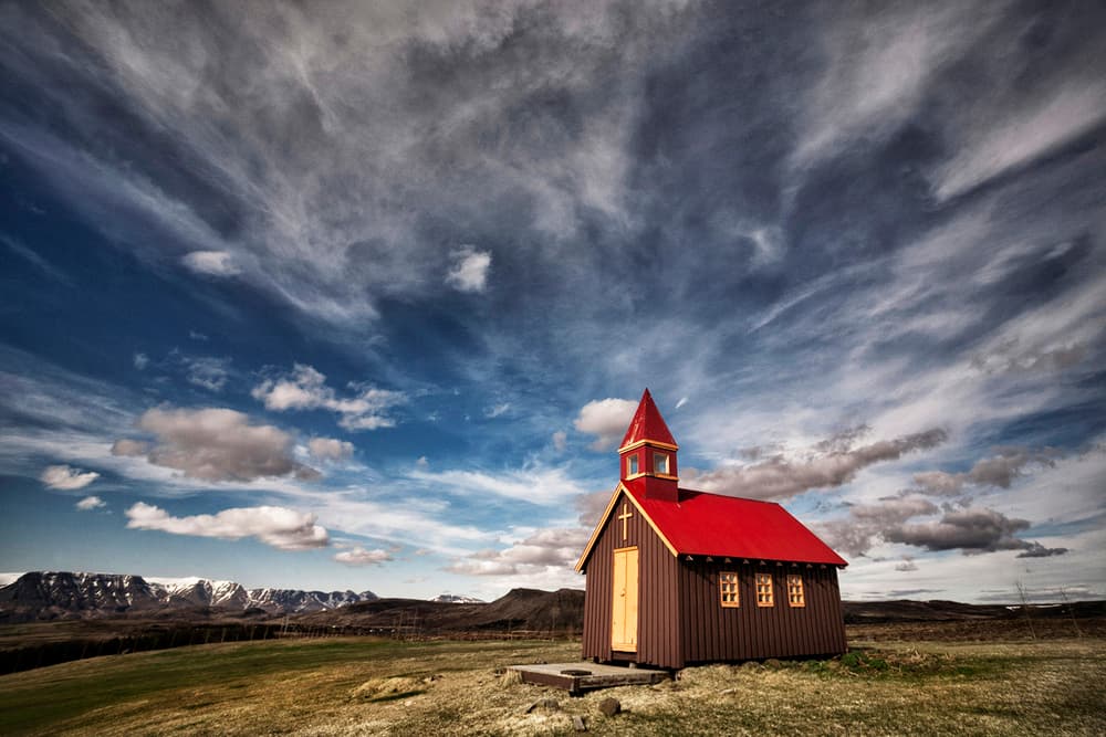 Red Roofed Church by Þorsteinn H. Ingibergsson — canvas wall art
