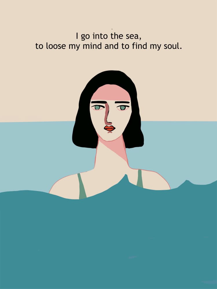 Soul Searching Sea Woman by Sharyn Bursic — canvas wall art